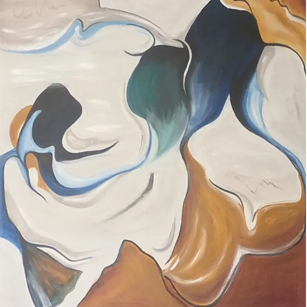 Abstract painting of wind and waves